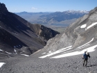 Jones Creek canyon gets wider towards the top. George making his way up.