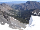 Looking the to the north from the 11400' saddle and the Dry Creek valley. The Lemhi's can be seen in the background, including Bell Mountain and Diamond Peak.