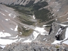 This is overlooking the very steep north face of Breitenbach, with the headwaters of the East Fork Pahsimeroi River below.