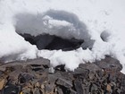 Terry's armpits caught him from falling 10' deep into this rock crevasse near at the saddle.