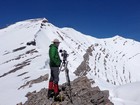 Jay setting up to film us climbing the ridge.