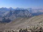 Howard Peak, the main Pioneer Crest in the background, and the talus field we should have climbed, below.