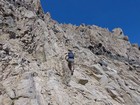 Michael crossing over toward the black rock stripe.