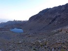 We were out of water and descended to the small lake to pump more.