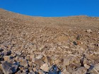 Descending the talus field.