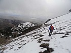 Starting our descent of the southwest ridge. Here comes the storm.