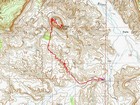 Map of the route, 6 miles and 1200' elevation gain round trip.