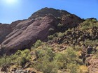 The trail heads up this steep gully.