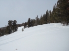 John making his way up the lower slopes.