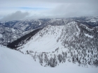 The view north from the summit, into the Frank Church Wilderness.