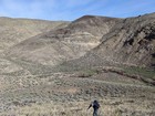 Heading up the first peak, Castle Creek and the mining road behind Michael.