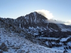 First view of Castle Peak from the ridge above Washington Lake.