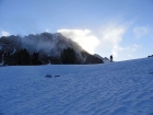 We were greeted with mostly firm snow in upper Chamberlain Basin.