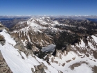 View of the northern White Clouds, Quiet Lake, and Serrate Ridge.