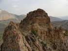 Impressive summit block of Jack Chamberlain Peak.