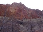 Red rock rhyolite cliffs.