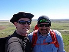 Hero shot on the windy summit.