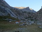 Sun setting on cloud peak above our camp.