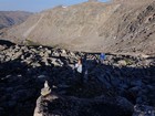 Heading up through the talus.