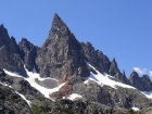 Zoomed in shot of Clyde Minaret. Our route climbed the right-hand skyline.