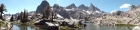Panoramic view of The Minarets from very scenic Minaret Lake.