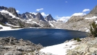 View of Mount Ritter and Banner Peak from our campsite at Cecile Lake.