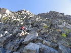 Making our way up steep but stable rock.