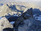View of Cecile Lake from the summit of Clyde Minaret.