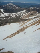 Steve crossing a snowfield.