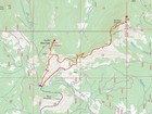 Map of the route, 8 miles and 2900' gain round trip.