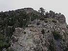 A scramble section on the ridge from Twin Peak back to the Cone Peak trail.