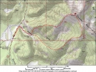 Map of our route. About 6 miles round trip and 2100' elevation gain.