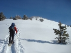 Not far from the summit. The skin path was so packed that our shoes did no damage.