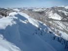 Cornices on the summit ridge.