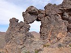 Hole in the rock, not far from the summit.