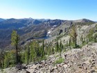 Rugged terrain at the headwaters of the West Fork Monumental Creek.