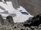 View down on Hidden Lake, northeast of the summit.