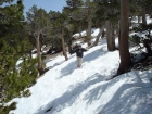 Matthew plowing through one of the many snowfields we crossed.