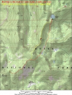 Map of our route, 6 miles round trip 1500' elevation gain.