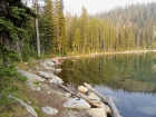 Playing in the lake in the morning.