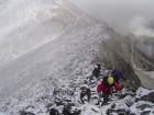 Here is the group making their way up the ridge. Look closely and you can see at least 7 climbers.