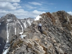 Michael on the exposed ridge just before the summit.