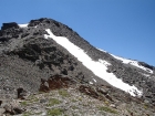 Here's a view up the northeast ridge of Big Eightmile Peak from the 9892' saddle.