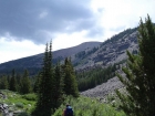 The trail up the Park Fork starts out pretty steep, but eventually levels out and gives you some nice views of Yellow Peak.