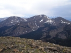 To the south of Yellow Peak, you can see Flatiron Mountain (11019') and Big Creek Peak (11350').