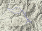 Overlay of our route, downloaded from Erik's GPS. A little over 5 miles and 2000' gain round trip.