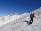 Climbing toward the false summit.