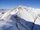 Great view of Dickey Peak's south ridge and impressive east face.