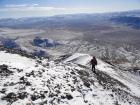 Descending the ridge, with the Big Lost River valley below.