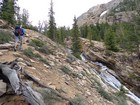 Steep section of trail next to the creek.